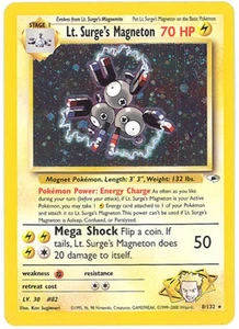 Tarjeta Pokemon - Gym Heroes 8/132 - LT. SURGE'S MAGNETON (holo-holoil) - casi nueva - Imagen 1 de 1