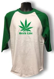 Men women Printed Herb Life MARIJUANA 3/4 Sleeve Funny Raglan BaseBall T-Shirts - Picture 1 of 18