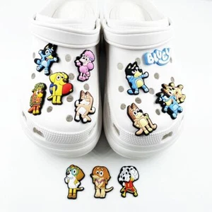 Bluey Cartoon Shoe Charms For Slippers Rubber Flats Bingo Nana Calypso Socks - Picture 1 of 7