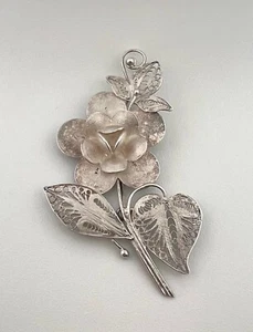 Vintage Hermann Siersbol Sterling Silver Floral Brooch - 925 - 7.42g - Picture 1 of 4