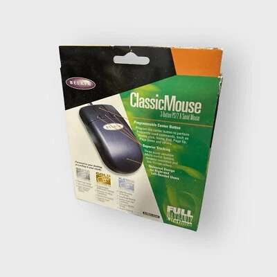 1999 Belkin Bronze Series 3-Button PS/2  Classic Mouse F8E201-BLK Vintage - Image 1 of 3