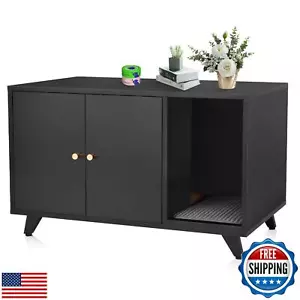 QuicMiou Cat Litter Box Enclosure, Hidden Litter Box Furniture Washroom Stora - Picture 1 of 5