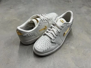 Nike Wmn's Sz 12 Air Jordan 1 Low Method of Make Sail Metallic FN5032 100 - New - Picture 1 of 5