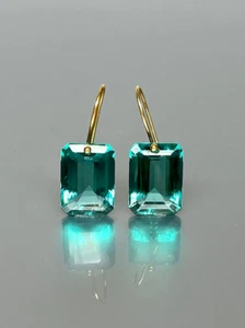 Paraiba Turmalin Ohrhänger 14k Gold Ohrhänger für Antrag & Geburtstag - Bild 1 von 8