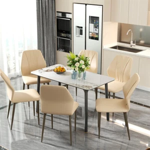 Thick Upholstered Dining Chairs set of 2-6 Modern Microfiber Leather Side Chairs - Picture 1 of 24