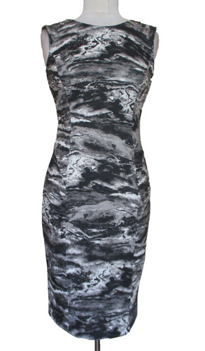 VETEMENTS Jennifer Lopez abito tubino elasticizzato senza maniche taglia 2 donna nero grigio bianco