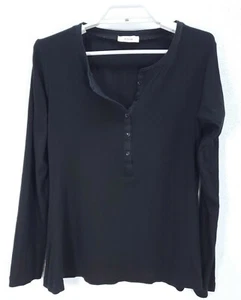 Camisa Top Mujer Etam Negra Manga Larga I'm An Angel Dormir 3/4 BOTONES TALLA 38 - Imagen 1 de 6