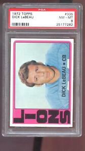1972 Topps #335 Dick LeBeau PSA 8 Graded Football Card HIGH NUMBER Detroit Lions