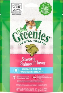 Greenies Feline Dental Cat Treat-Savory Salmon Flavour-60 UK - Picture 1 of 8