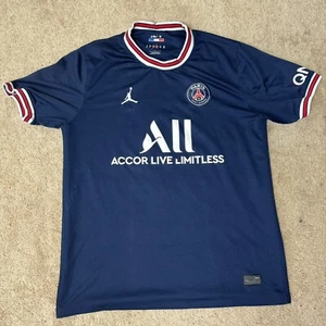 Nike Messi Air Jordan Jumpman 21-22 Paris PSG Home Soccer Jersey Size Large READ - Picture 1 of 6