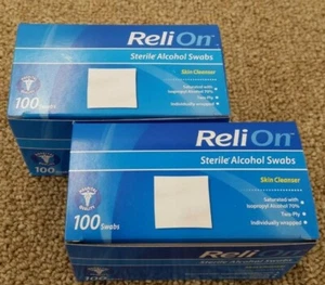 2 ReliOn Alkoholtupfer steril Isopropyl 70% Mobile Tablet Display Tücher 200 Pads - Bild 1 von 5