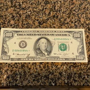 1974 $100 Cleveland Federal Reserve Low Number 00460844 STAR NOTE - Picture 1 of 12