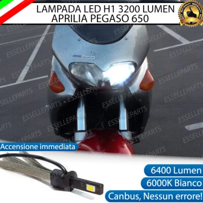 KIT A LED H1 6000K 3200 LUMEN APRILIA PEGASO 3 650 ABBAGLIANTE ACCENSIONE RAPIDA - Immagine 1 di 2