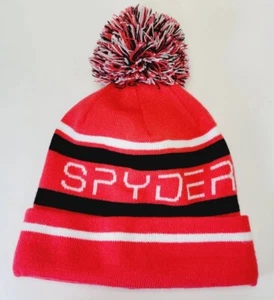 Spyder Beanie Hat Winter Knit Pompom Orange / Black Women’s One Size - Picture 1 of 5