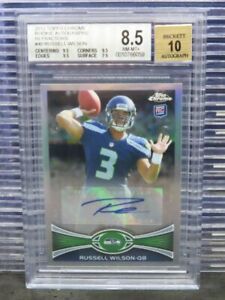 2012 Topps Chrome Russell Wilson Refractor Rookie RC Auto #5/150 BGS 8.5/10