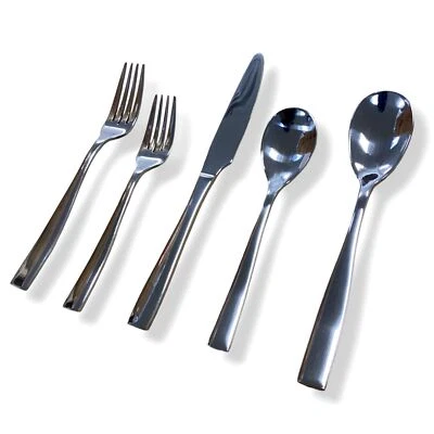 $180 Mikasa Silver 20-Piece Delano Stainless Steel Setting Flatware Cutlery Set - Image 1 of 4