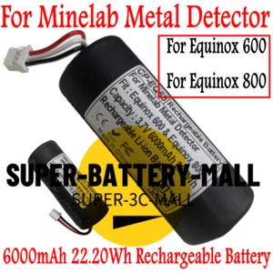 For Minelab Equinox 600 & Equinox 800 Metal Detector 6000mAh Replacement Battery - Picture 1 of 2