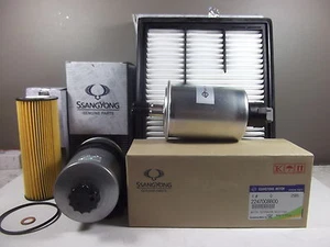 GENUINE SSANGYONG ACTYON SPORTS FILTER PACK (OIL+AIR+FUEL+WATER SEPARATE FILTER) - Picture 1 of 5