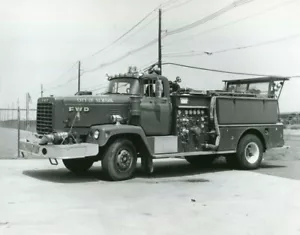 Newark NJ 1960s FWD Pumper - 8x10 B&W Fire Apparatus Photo - Picture 1 of 1