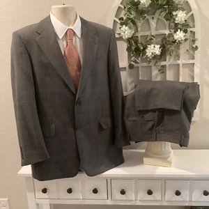 HART SCHAFFNER MARX GOLD TRUMPETER 2 TLG 100% WOLLE 2 BTN ANZUG 42R 34X31 DRK GRAU - Bild 1 von 8