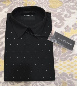 Neu mit Etikett John Richmond Slim Fit schwarz Nietenhemd Herren M Medium $ 350 - Bild 1 von 1