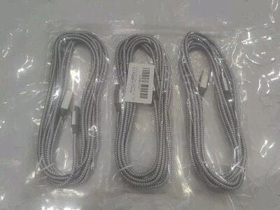 3 Pack 10FT 60W USB C to USB C Cable Nylon Braided Type C Fast Charging Cord - Image 1 of 4