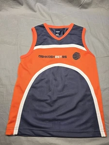 OshKosh Bgosh Boys Blue Orange Basketball Jersey Tank 7X — Mesh Athletic Top - Picture 1 of 6