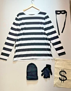 Set Costume Ladro Morph Rapinatore Taglia XXL Halloween Bandito Stagionale Cosplay - Foto 1 di 16