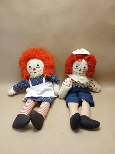 Vintage Stoff Raggedy Ann & Raggedy Andy Puppen - 20" Höhe - Bild 1 von 17