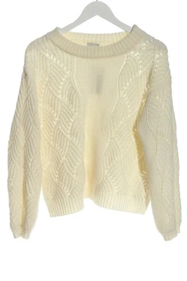 ICHI Jersey de ganchillo Mujeres Jersey Talla EU 38 blanco puro look casual - Imagen 1 de 4