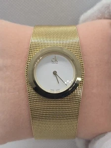 Calvin Klein Impulsive K3T 235 Gold-Tone Mesh 30mm Women's Watch Swiss Quartz - Picture 1 of 9