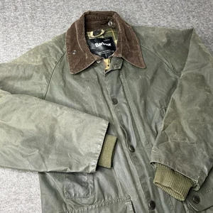 Chaqueta de Cera Barbour A320 Bedale Verde Salvia C34 Pequeña De Colección Años 80 Country - Imagen 1 de 15