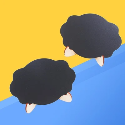  10 Pcs Chalkboard Sign with Stand Small Boards Stands Oval Blackboard Mini - Image 1 of 4