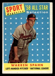 1958 Topps #494 Warren Spahn - VG-VGEX *TedsCardShack* - Picture 1 of 2