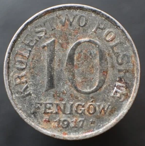 10 Fenigow 1917 F - Poland Y#6 iron coin - Germany occupation -#R471 - Picture 1 of 4
