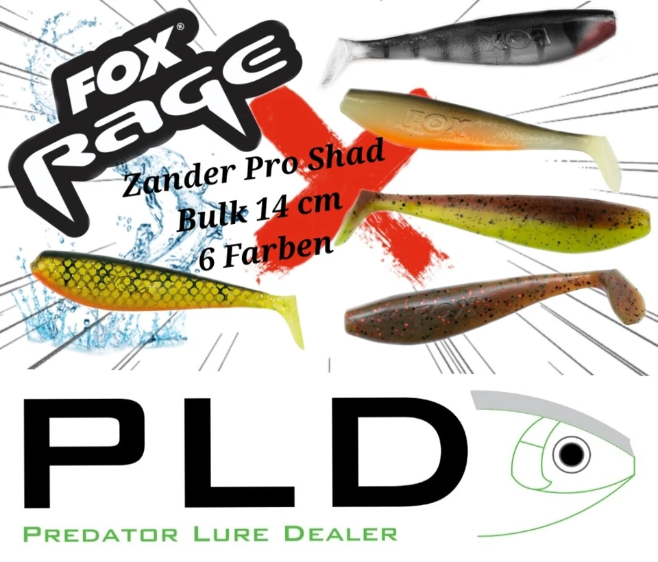 Fox Rage Zander Pro Shad Bulk 14 cm Gummifisch Softbait Dorsch Zander Hecht - Bild 1 von 1