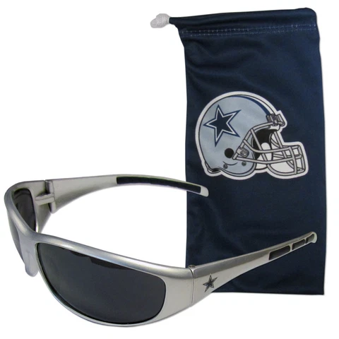 Dallas Cowboys Wrap Sunglasses with Microfiber Bag (NFL Football) Cover