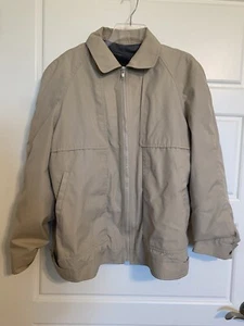 LONDON FOG Zip Out Fleece Lining Full Zip Jacket Coat Khaki Beige Tan Mens 42R - Picture 1 of 19