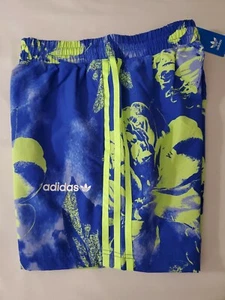 Adidas Originals Festivo Woven Shorts Men's Size Small Blue Green Floral Print - Foto 1 di 9