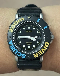 1989 Seiko Buddy Vintage Quartz Diver Watch 5H25-6A10 - Picture 1 of 8