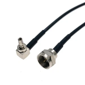 CRC9 Male Right Angle to F Male plug Connector RF Coaxial RG174 Cable Pigtail - Picture 1 of 6
