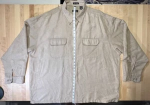Van Heusen Shirt Mens Extra Extra Large Beige Tan Soft Suede Button Up/Down - Picture 1 of 10