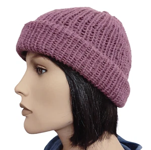 Berretto cappello lana uomo donna unisex artigianale SIMPLE con rovescia - Foto 1 di 2