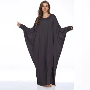 Muslim Women Bat Sleeve Robe Arab Loose Long Dress Burqa Casual Kaftan Clothes - Picture 1 of 20