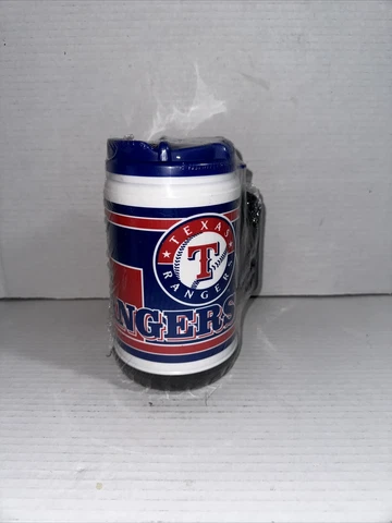 NEW Texas Rangers MLB Whirley Plastic Travel Mug Cup With Lid and Handle Cover