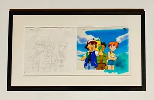 Pokemon Misty, Togepi, Ash, Pikachu, and Brock Authentic Genga Cel (OLM, 1998) - Picture 1 of 4