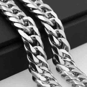 Herren Miami Cuban Kette Halskette - dicker Edelstahl Hip Hop Schmuck - Bild 1 von 6