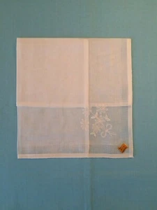 NWT Vtg Hoefgen Embroidered-Cut Work HankyWedding Eggshell/White Switzerland - Picture 1 of 5