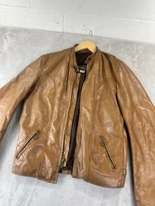 Vintage Brooks Echtleder Sportswear Cafe Racer Jacke Mantel Gr. 40 - Bild 1 von 14