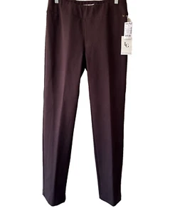 NWT LG Lena Gabrielle Pull On Pants Womens Size 10 Brown Straight Leg - Picture 1 of 13